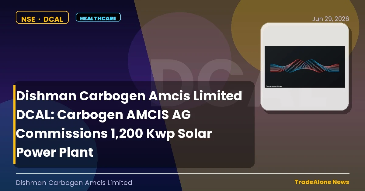 Dishman Carbogen Amcis Limited DCAL Q2 Sustainability Event