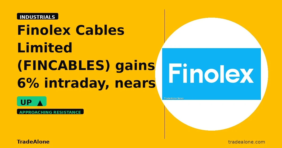 Finolex Cables Limited FINCABLES gains 6% intraday