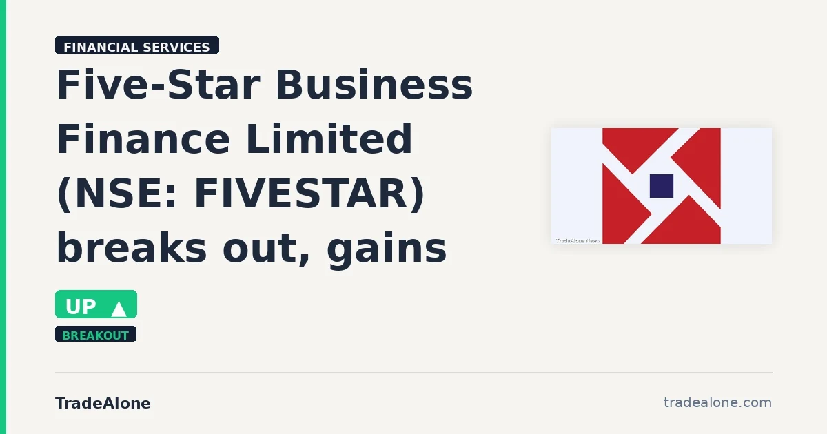 Five-Star Business Finance Limited NSE: FIVESTAR breakout