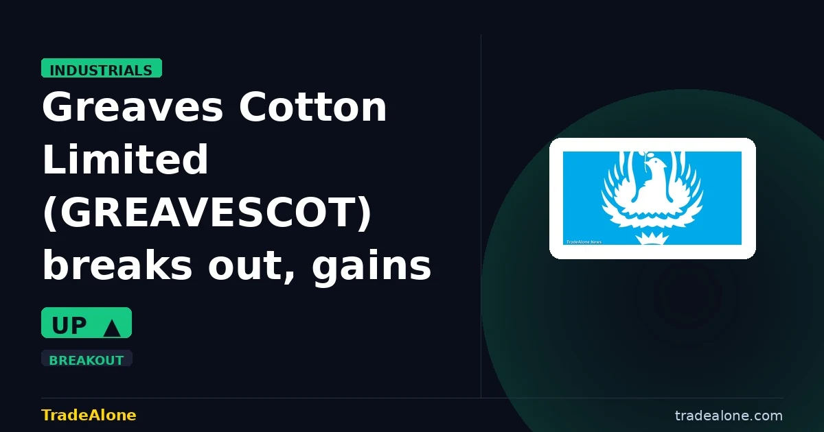 Greaves Cotton Limited GREAVESCOT breaks out