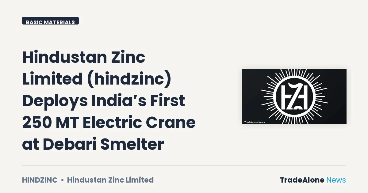 Hindustan Zinc Limited Hindzinc Electric Crane Deployment