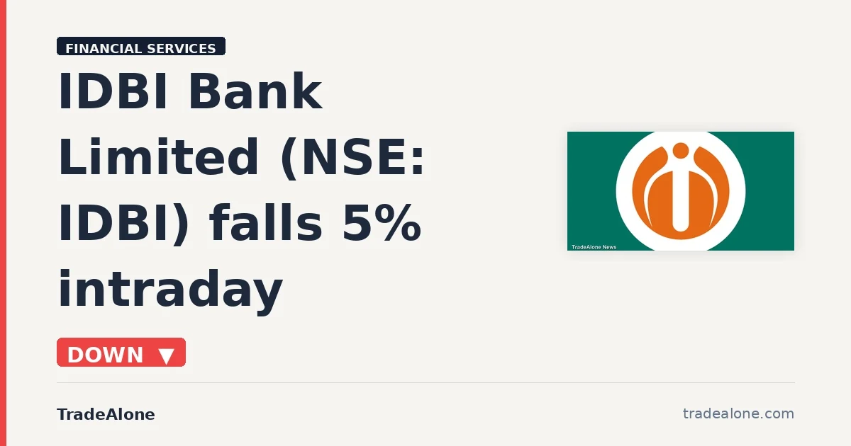 IDBI Bank Limited NSE IDBI falls 5%
