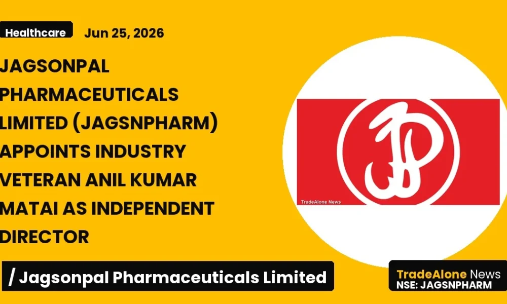 Jagsonpal Pharmaceuticals Limited Jagsnpharm Board Appointment Anil Kumar Matai