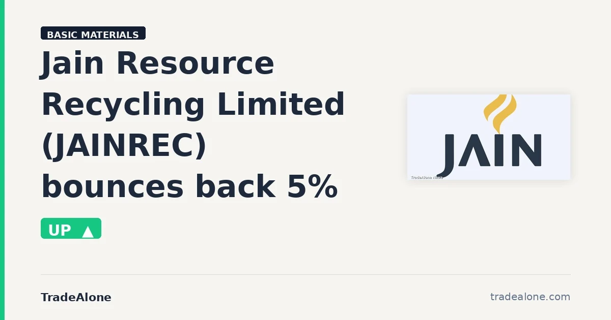 Jain Resource Recycling Limited JAINREC bounces back