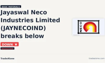 Jayaswal Neco Industries Limited JAYNECOIND breaks below support