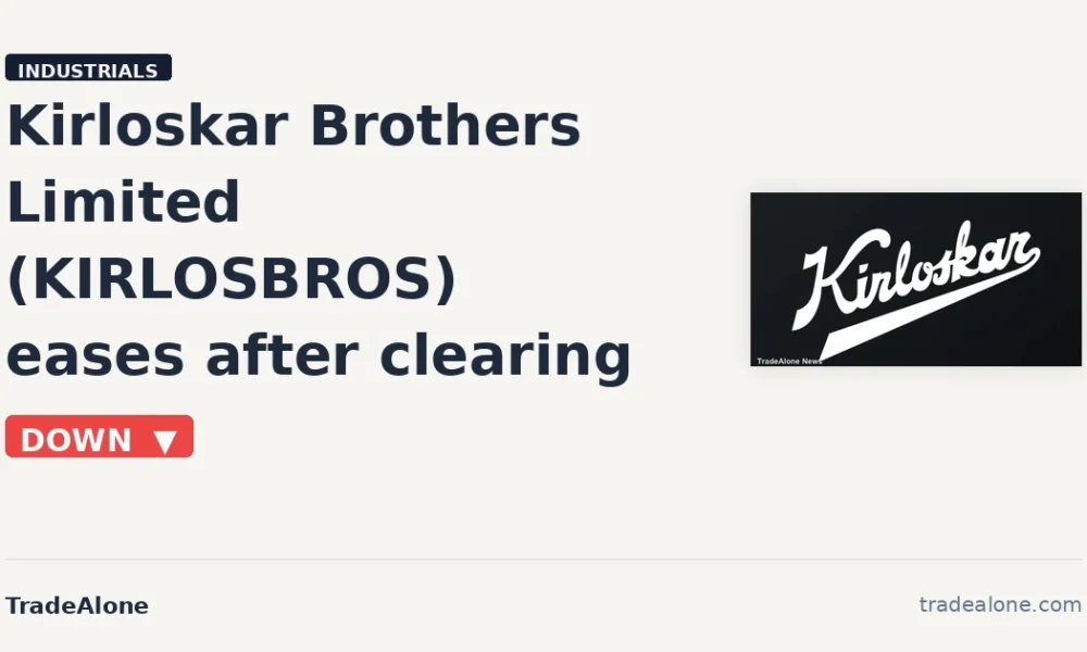 Kirloskar Brothers Limited KIRLOSBROS pulls back from breakout highs