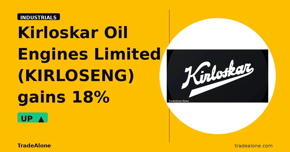 Kirloskar Oil Engines Limited KIRLOSENG gains 18% intraday