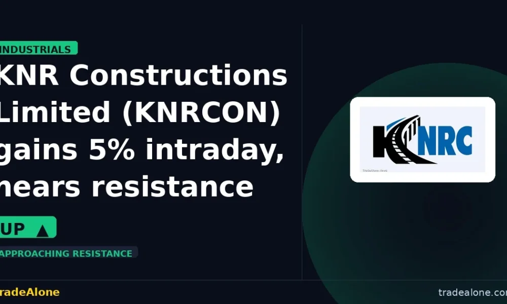 KNR Constructions Limited KNRCON gains 5% intraday nears resistance