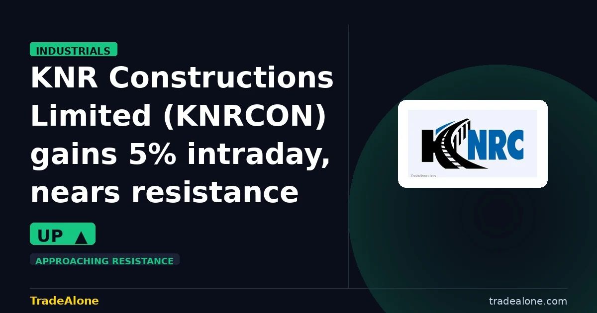 KNR Constructions Limited KNRCON gains 5% intraday nears resistance