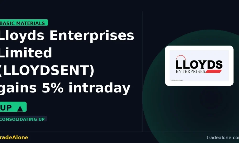 Lloyds Enterprises Limited LLOYDSENT gains 5% intraday