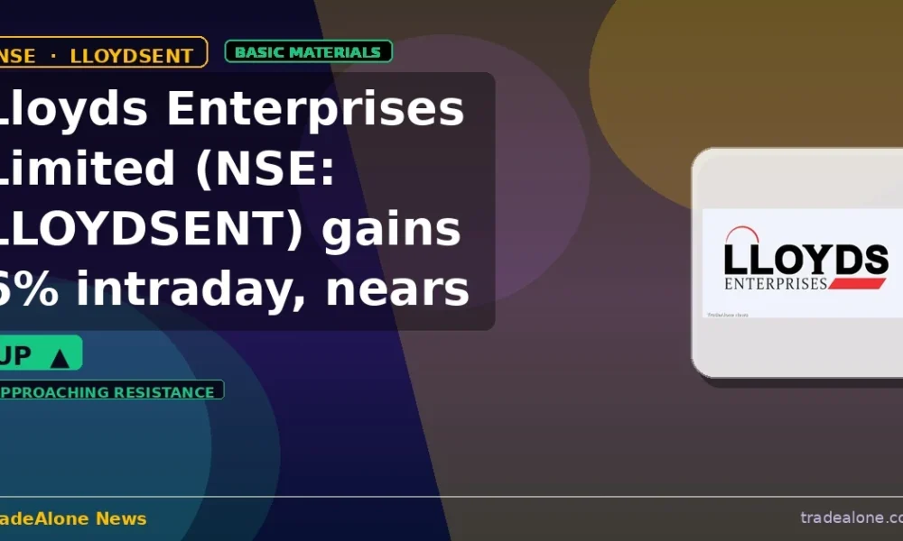 Lloyds Enterprises Limited NSE LLOYDSENT nears resistance