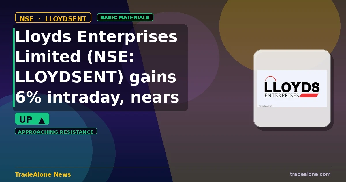 Lloyds Enterprises Limited NSE LLOYDSENT nears resistance
