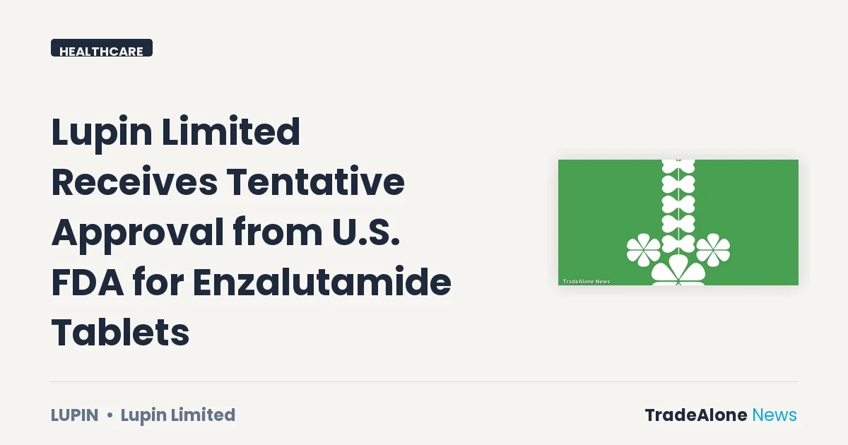Lupin Limited LUPIN FDA Approval Enzalutamide June 2026