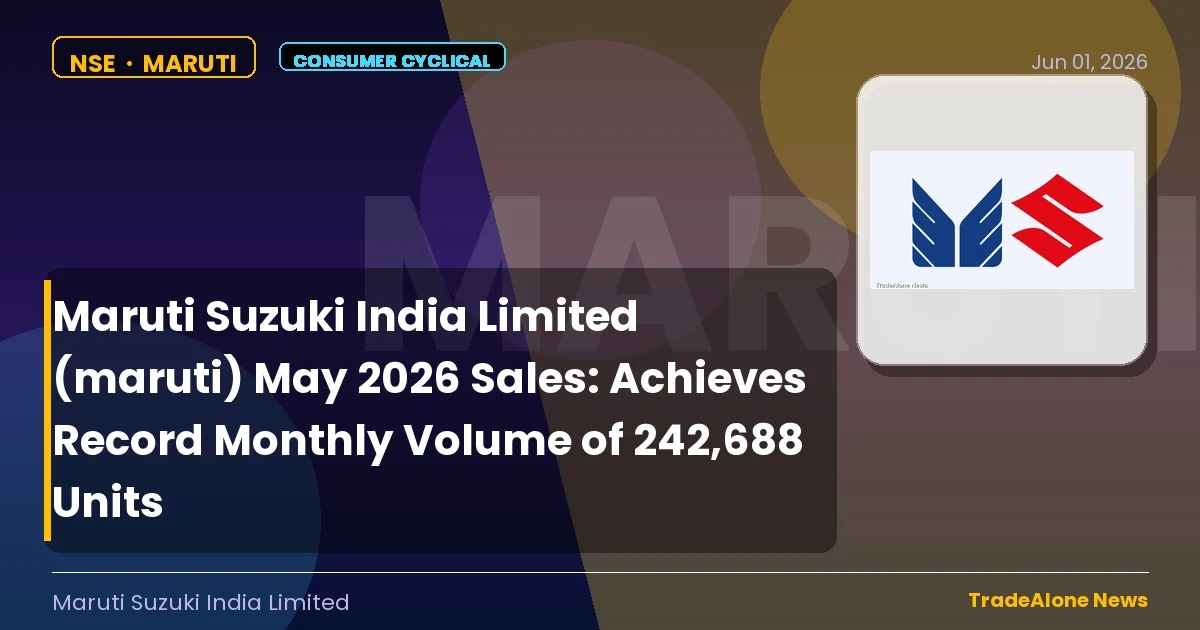 Maruti Suzuki India Limited Maruti May 2026 Sales