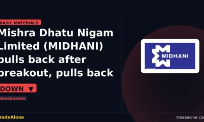 Mishra Dhatu Nigam Limited MIDHANI pulls back after breakout