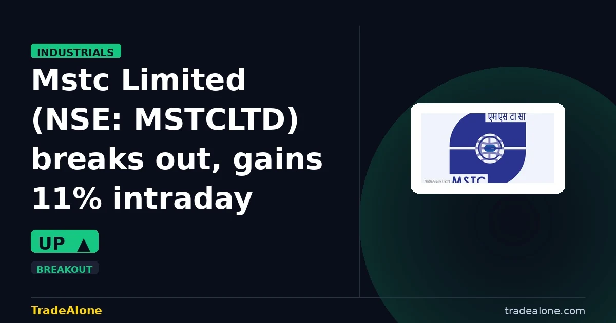 Mstc Limited MSTCLTD breaks out