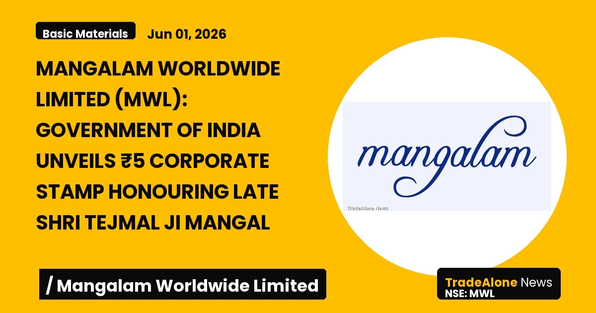 Mangalam Worldwide Limited NSE MWL Commemorative Stamp