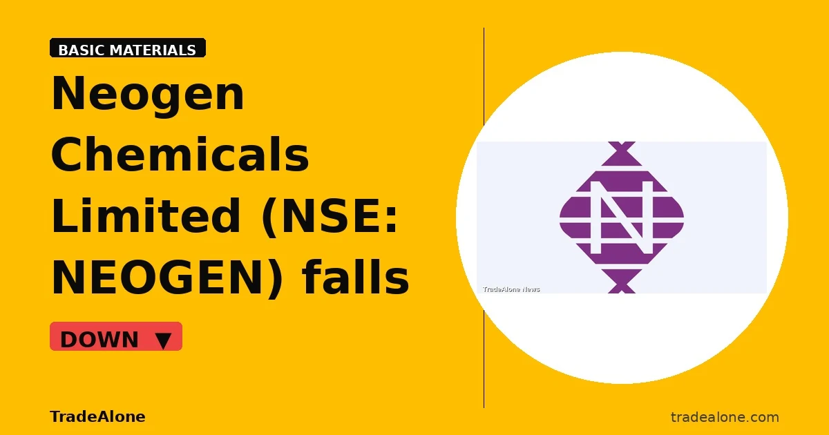 Neogen Chemicals Limited NEOGEN falls 5% intraday