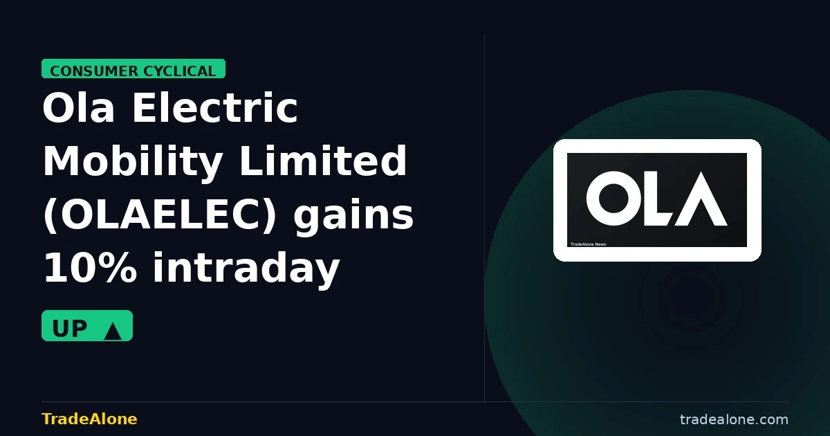 Ola Electric Mobility Limited OLAELEC gains 10% intraday