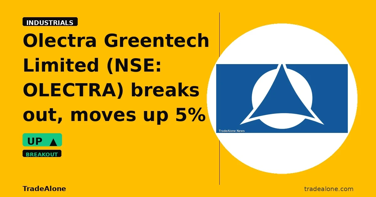 Olectra Greentech Limited NSE OLECTRA breaks out
