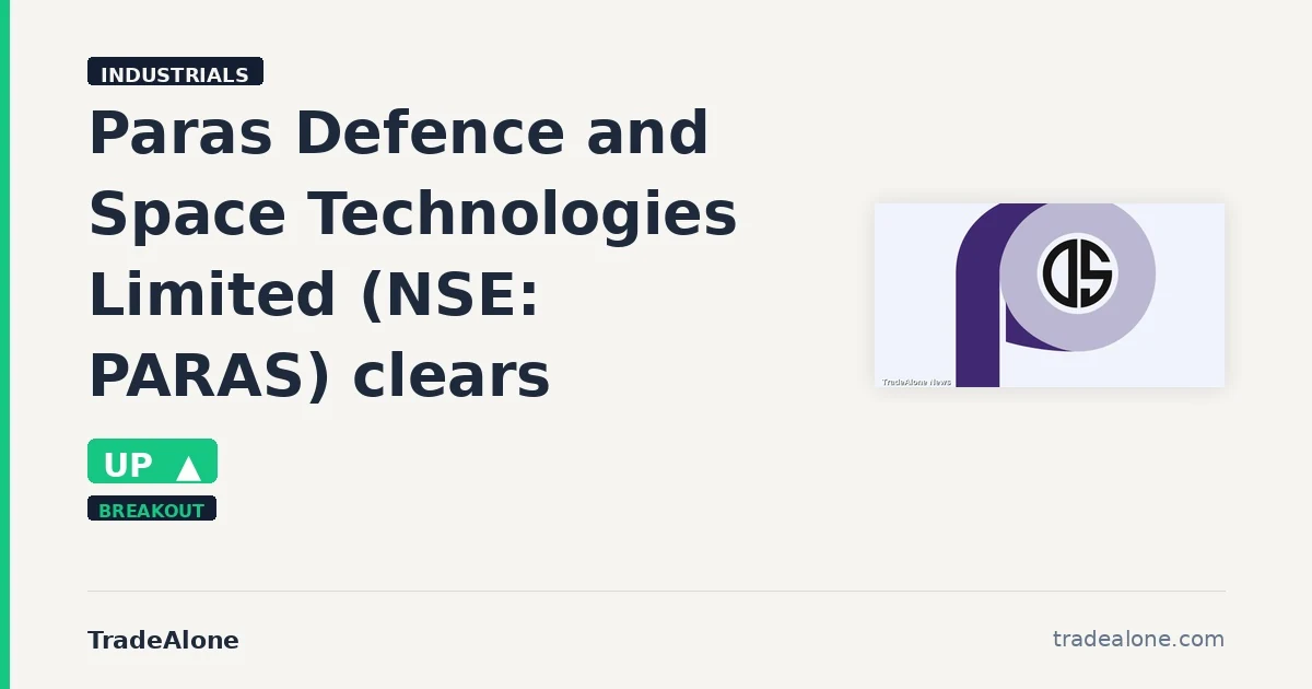 Paras Defence and Space Technologies Limited PARAS clears resistance