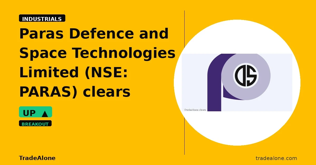 Paras Defence and Space Technologies Limited NSE: PARAS clears resistance