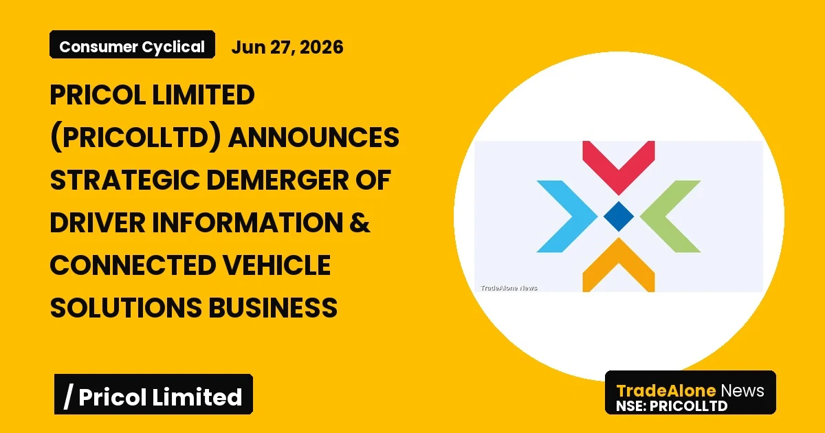 Pricol Limited Pricolltd Strategic Demerger June 2026