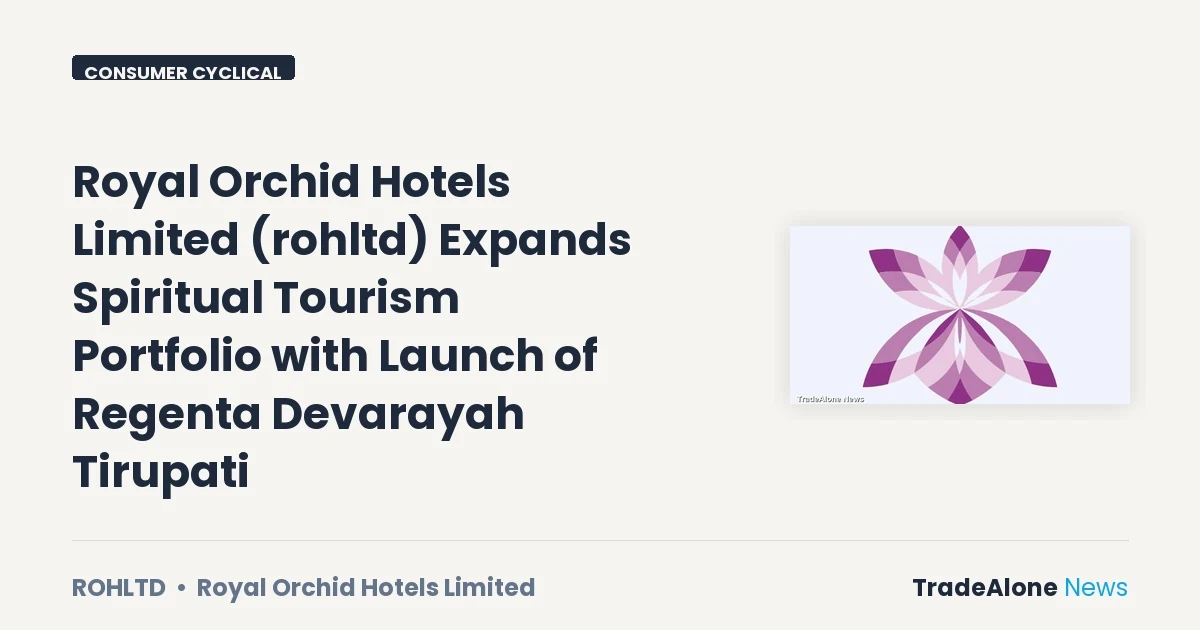Royal Orchid Hotels Limited Rohltd June 2026 Expansion