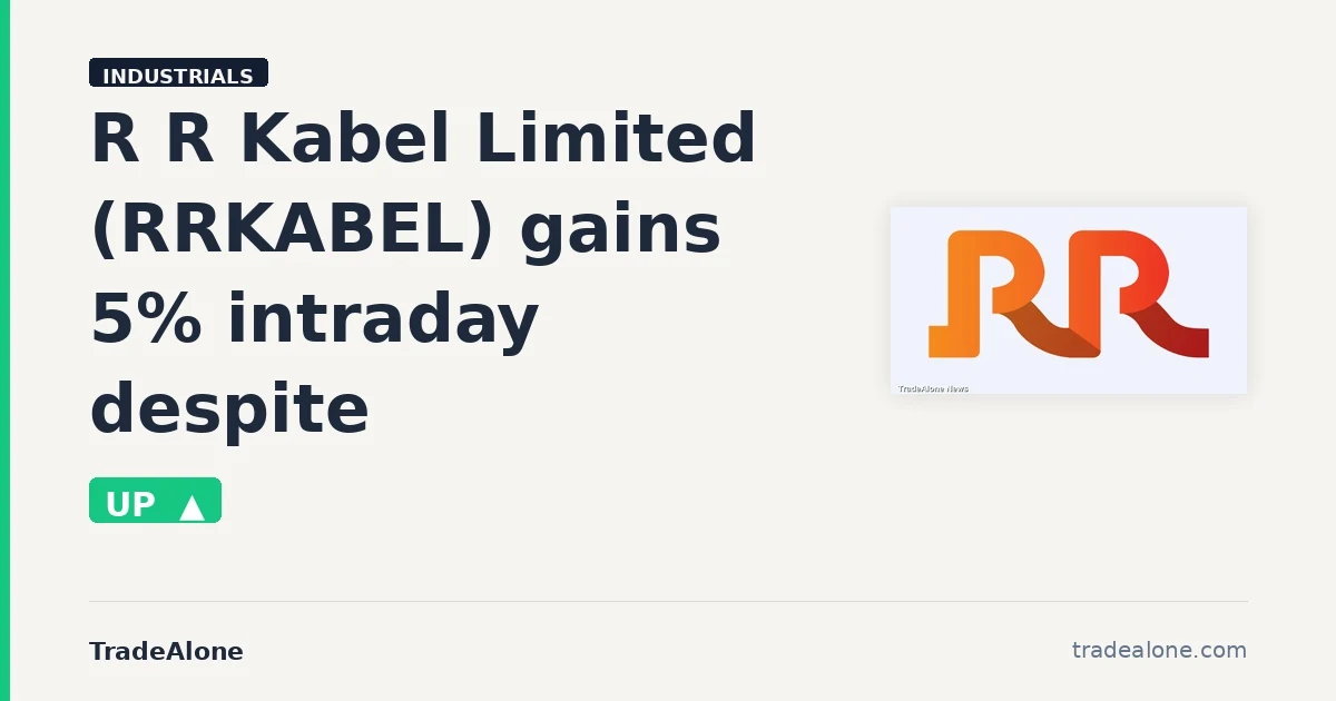 R R Kabel Limited RRKABEL gains 5% intraday despite breakdown