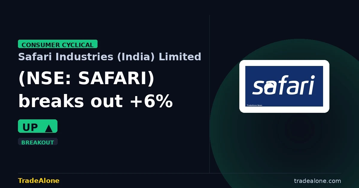 Safari Industries (India) Limited NSE: SAFARI breaks out