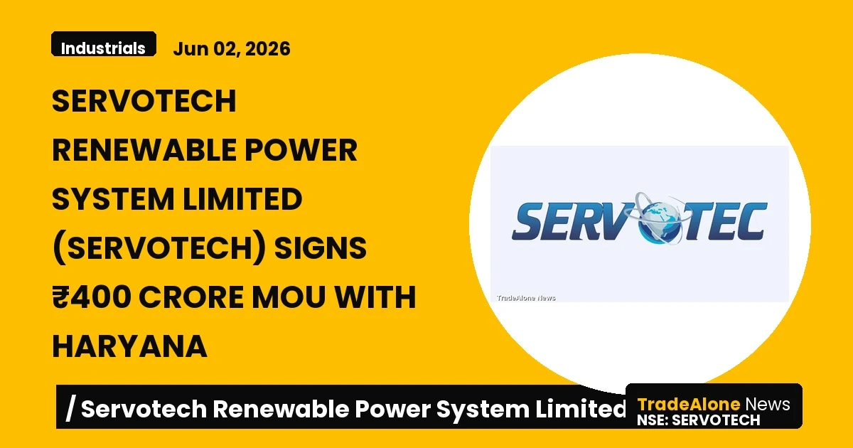 Servotech Renewable Power System Limited Servotech MOU June 2026