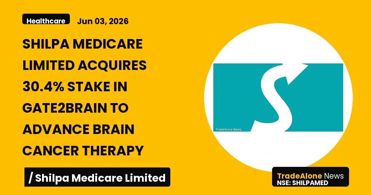 Shilpa Medicare Limited NSE Shilpamed Equity Partnership June 2026