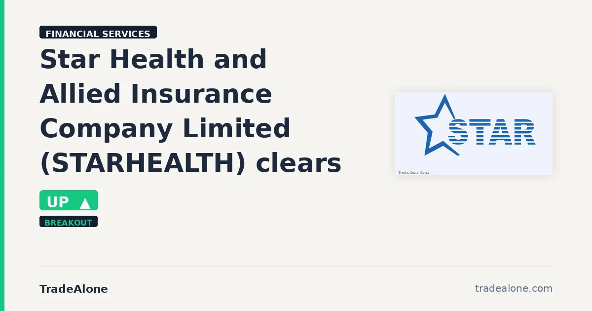 Star Health and Allied Insurance Company Limited STARHEALTH clears resistance
