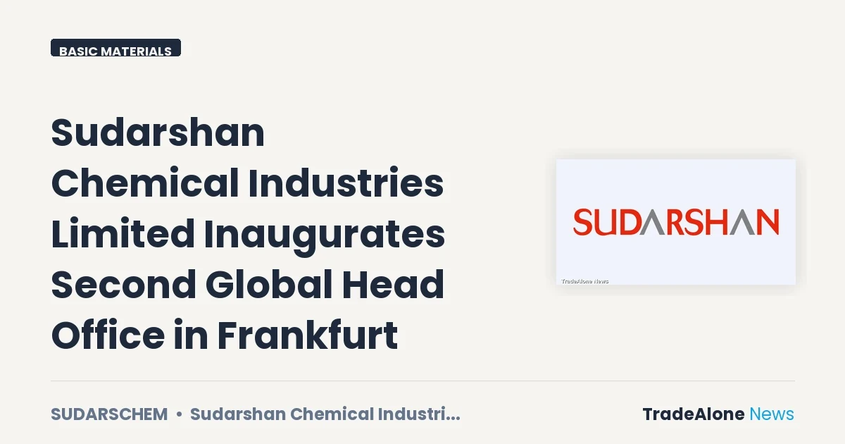 Sudarshan Chemical Industries Limited NSE Sudarschem Global Head Office