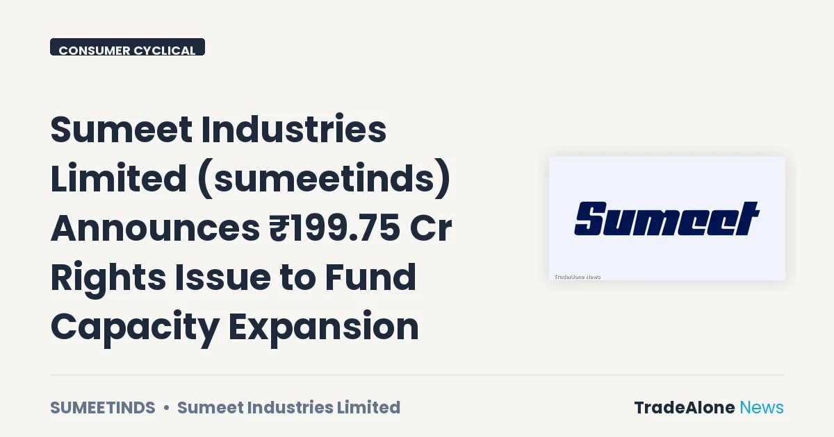 Sumeet Industries Limited Sumeetinds Rights Issue June 2026