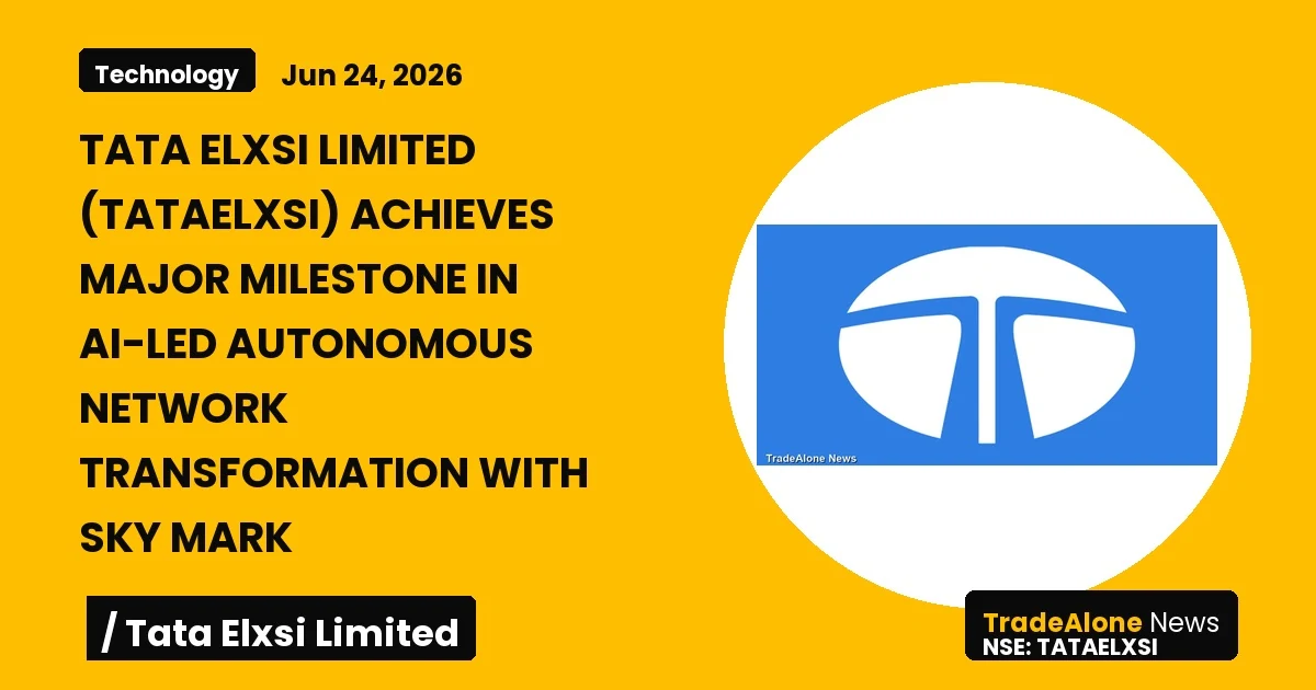 Tata Elxsi Limited Tataelxsi June 2026 Ai-led Autonomous Network