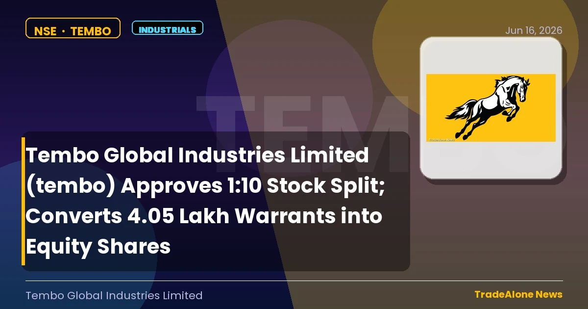 Tembo Global Industries Limited TEMBO Stock Split June 2026