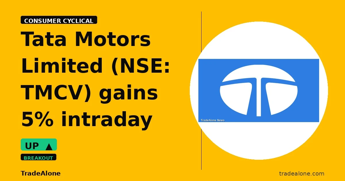 Tata Motors Limited TMCV gains 5% intraday