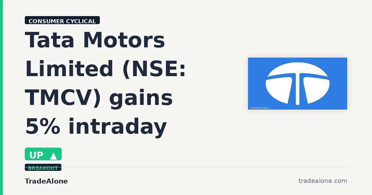 Tata Motors Limited TMCV gains 5%