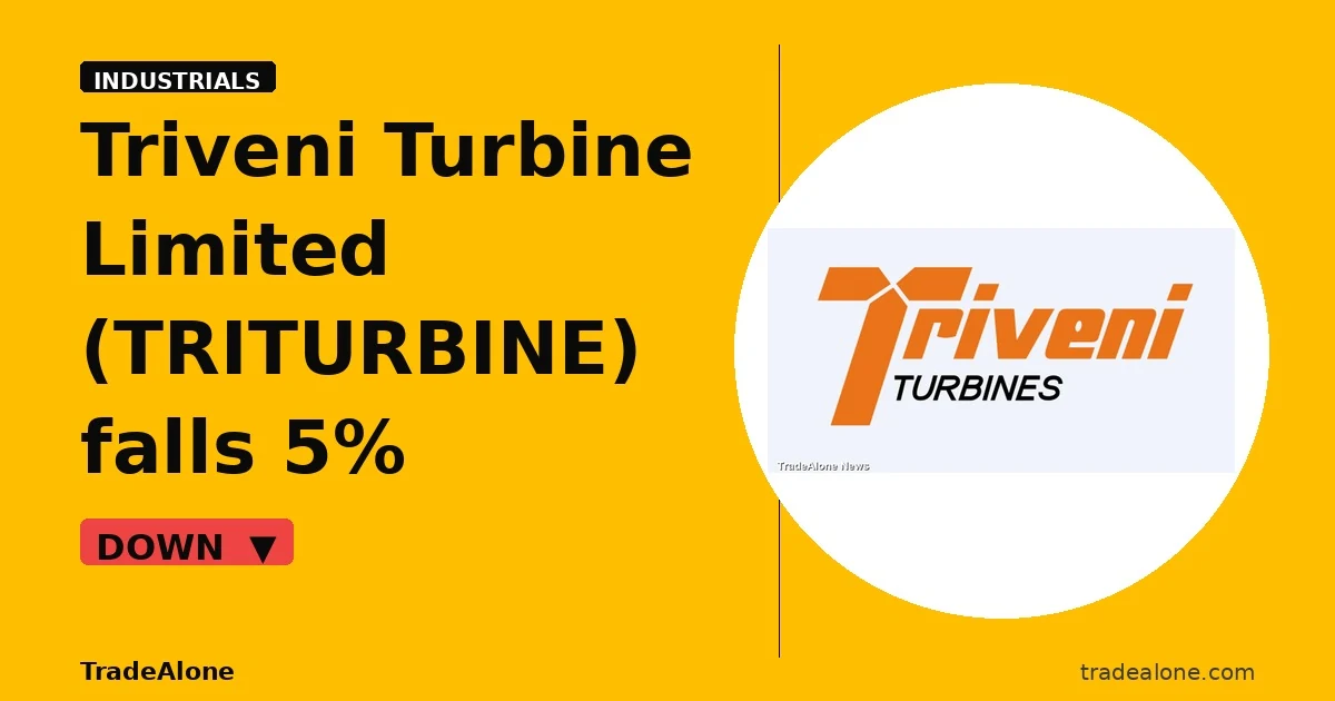 Triveni Turbine Limited TRITURBINE falls 5% intraday