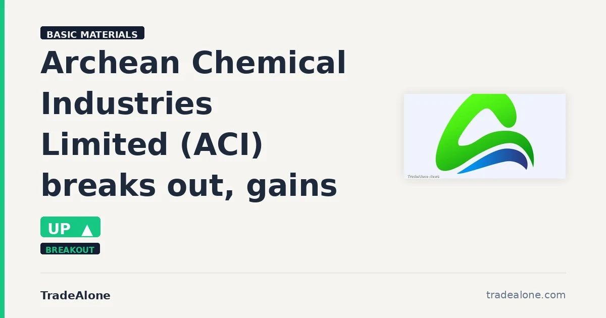 Archean Chemical Industries Limited ACI breaks out