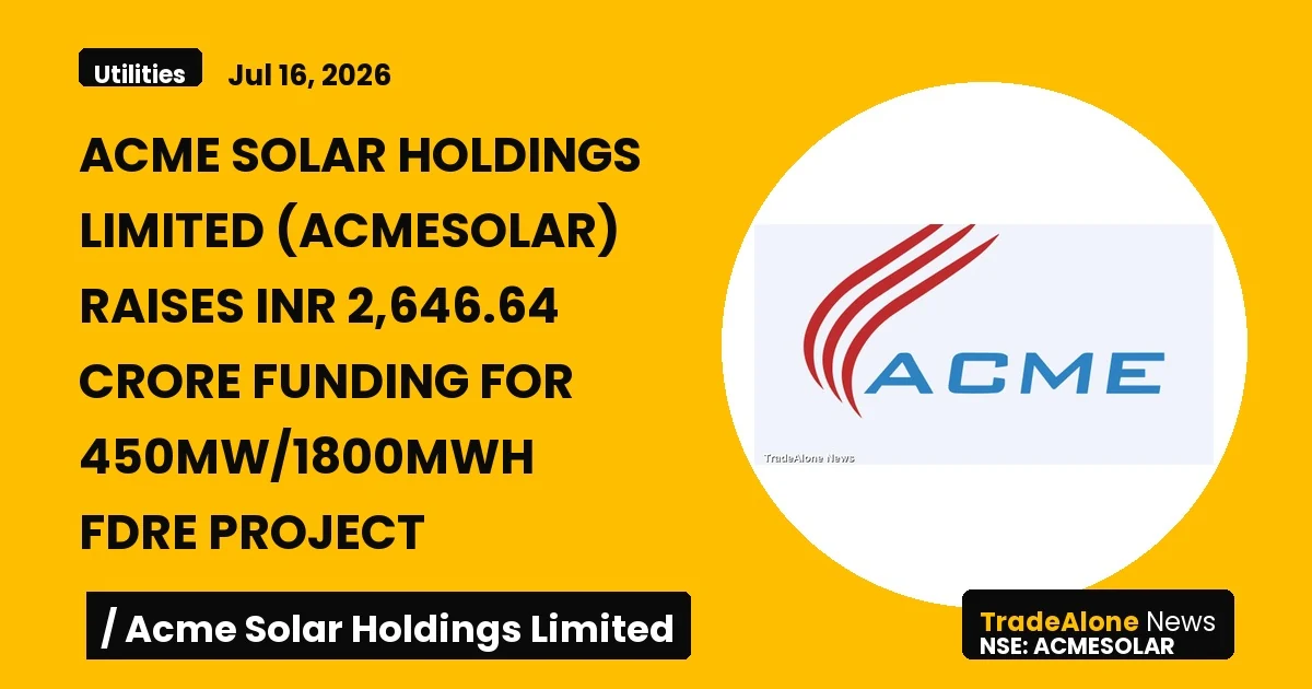 Acme Solar Holdings Limited Acmesolar July 2026 Funding
