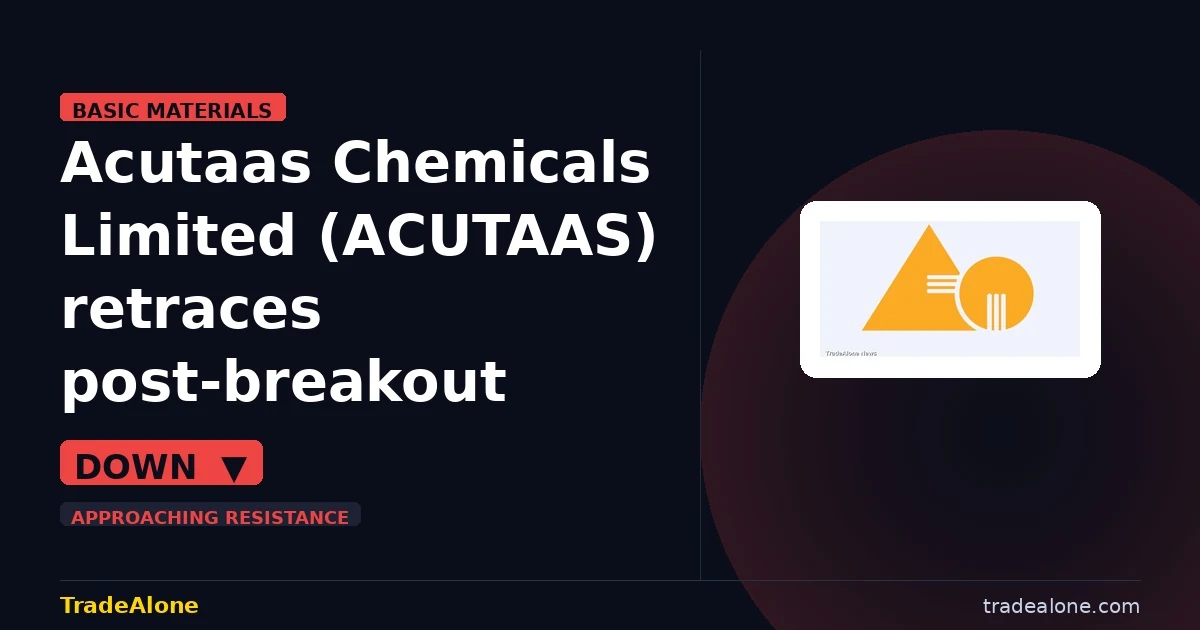 Acutaas Chemicals Limited ACUTAAS falls 5% intraday