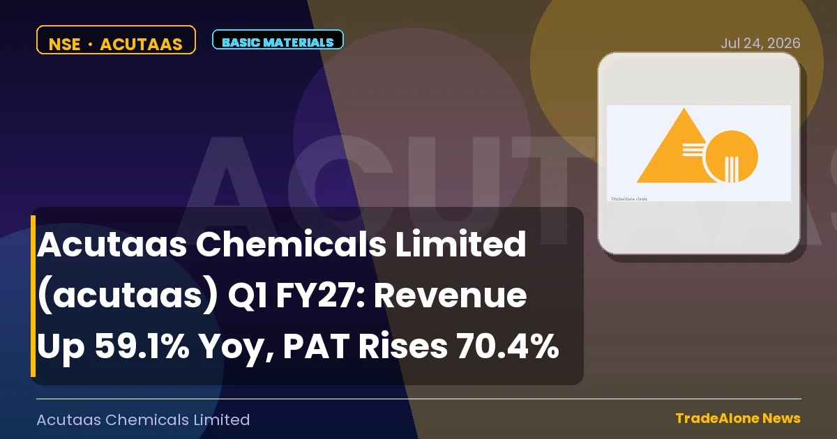 Acutaas Chemicals Limited Acutaas Q1 FY27 Results