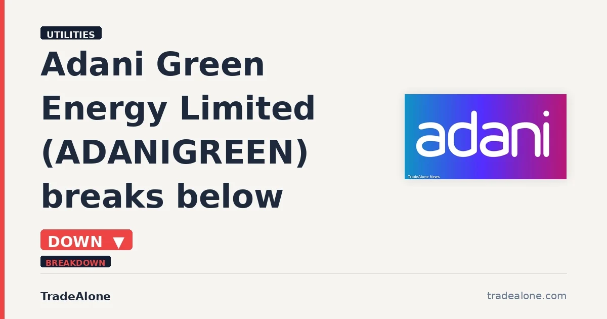 Adani Green Energy Limited ADANIGREEN breaks below support