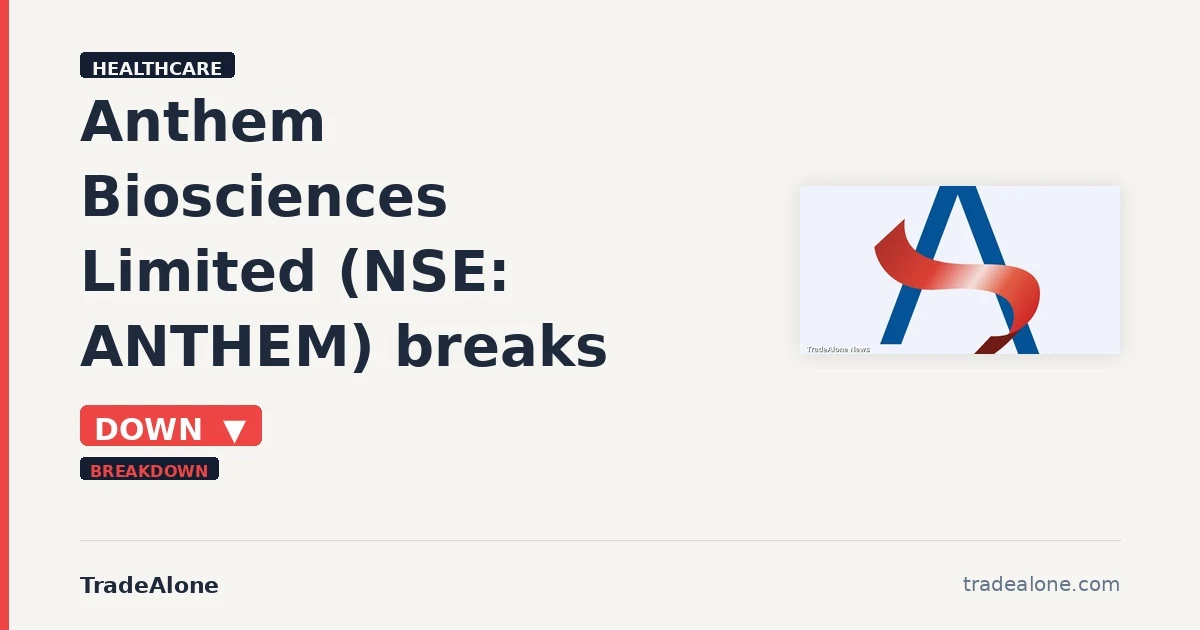 Anthem Biosciences Limited NSE: ANTHEM breaks below support