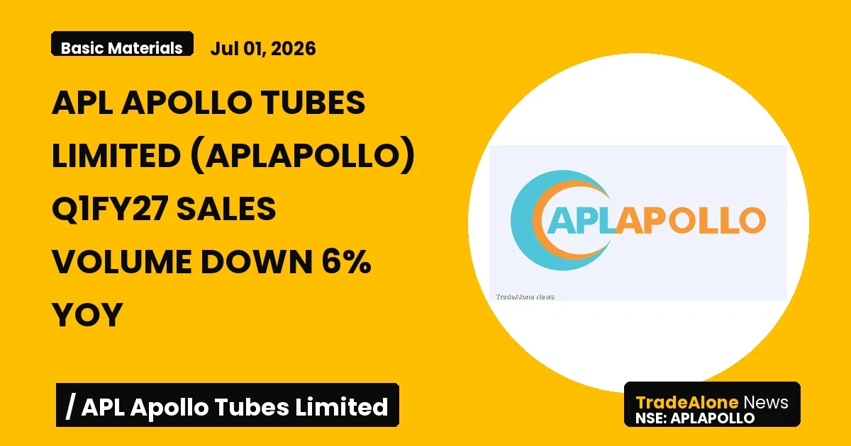 Apl Apollo Tubes Limited NSE Aplapollo Q1fy27 Sales Volume