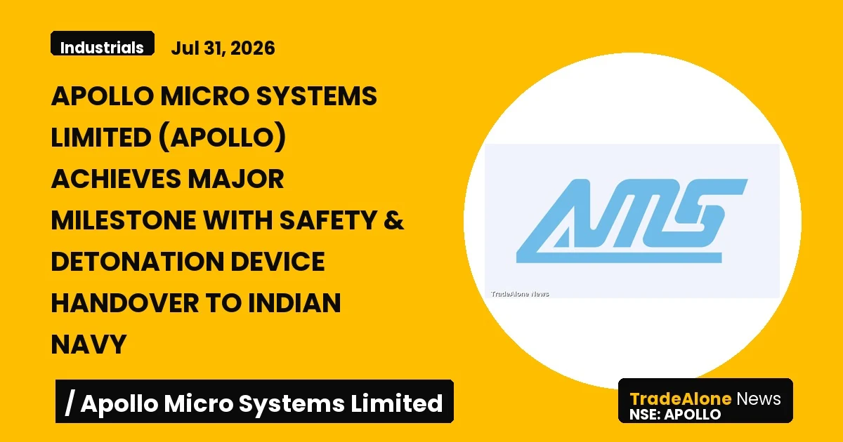 Apollo Micro Systems Limited Apollo Safety & Detonation Device Handover