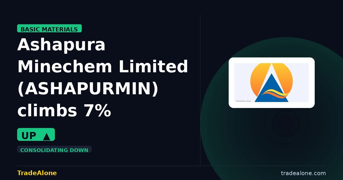 Ashapura Minechem Limited ASHAPURMIN climbs 7% intraday