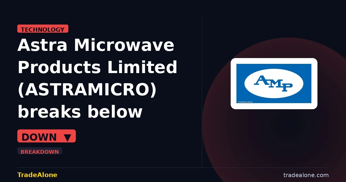 Astra Microwave Products Limited ASTRAMICRO breaks below support